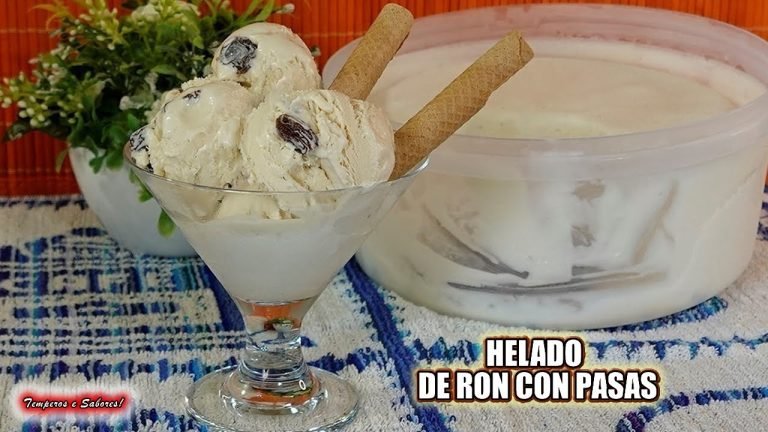 Receta de Delicioso Helado de Chocolate con Pasas al Rhum