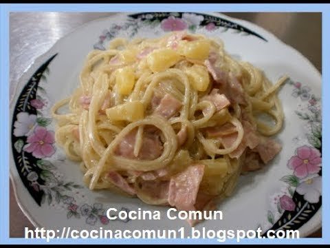 Receta de espaguetis con piña