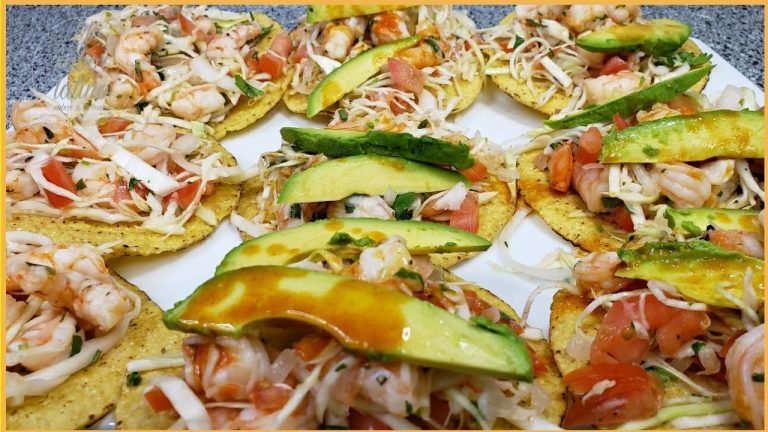 Receta de Tostadas con camarones