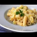 Receta de Tallarines con salsa blanca y pollo