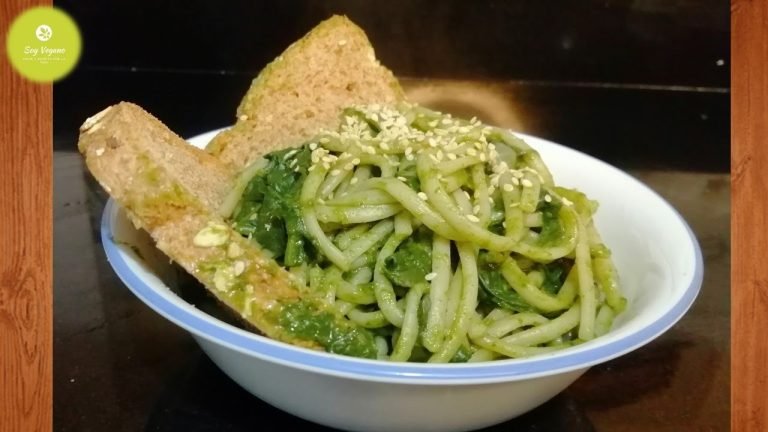 Receta de Pasta con espinacas vegetariana