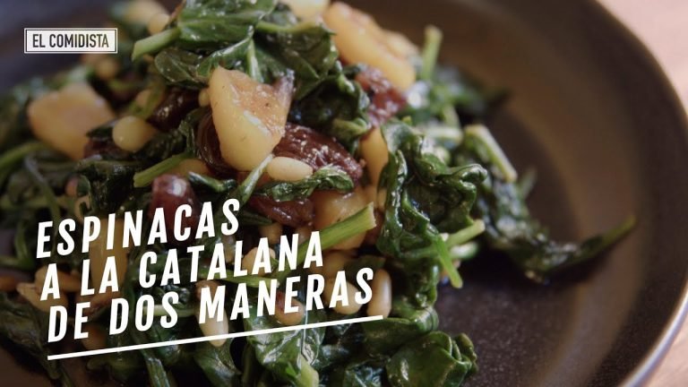 Receta de Espinacas a la catalana