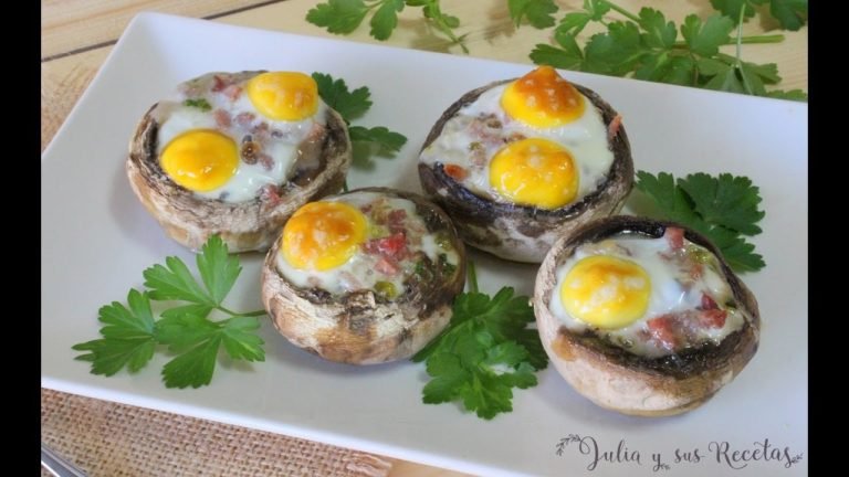 Receta de Champiñones rellenos con huevos de codorniz