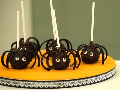 Receta de Cake pops para Halloween de arañas