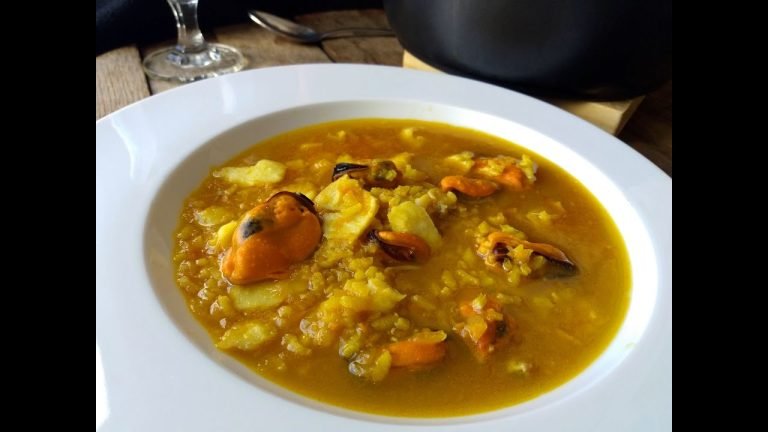 Receta de Sopa de arroz con marisco