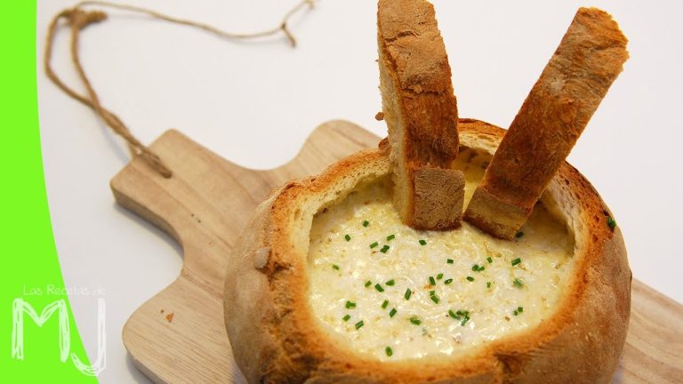 Receta de Pan relleno (fondue de queso)