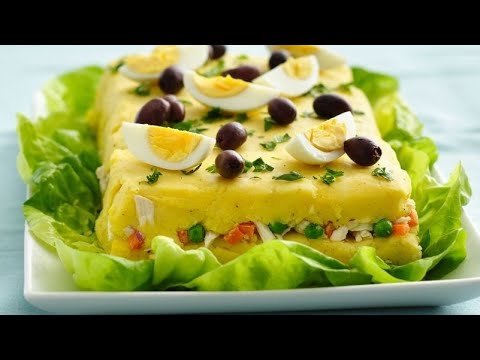 Receta de Causa rellena de pollo y verduras