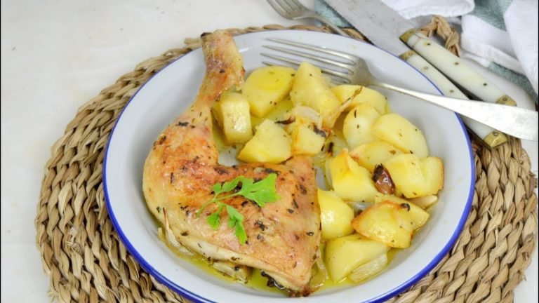 Receta de Pollo con limón y cebolla al horno