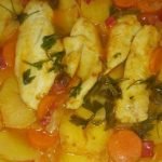 Receta de Mero al horno con vino blanco y cebolla