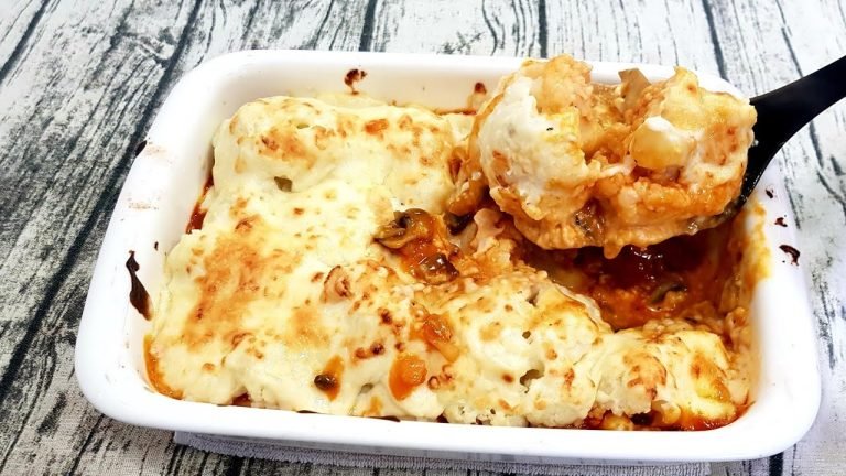 Receta de Coliflor con champiñones gratinados
