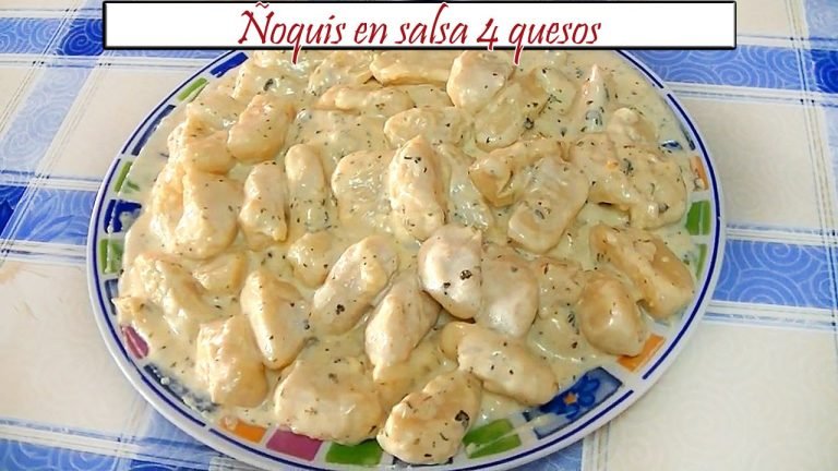 Receta de Ñoquis con salsa cuatro quesos