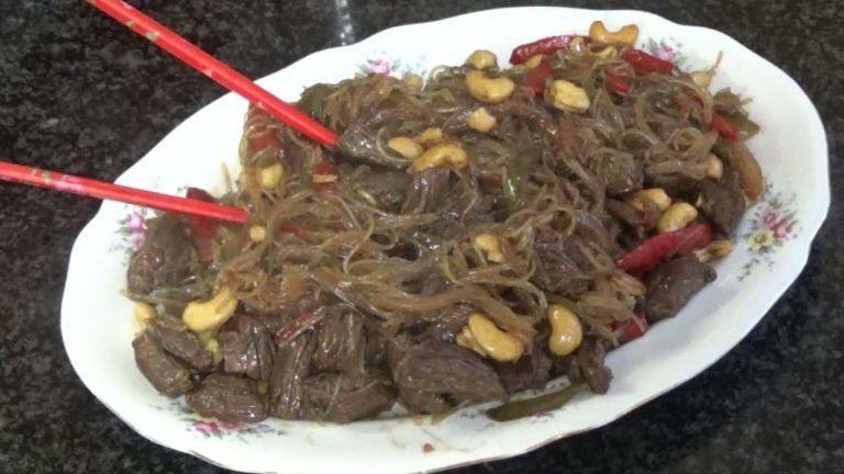 Receta de Fideos de arroz salteados con carne