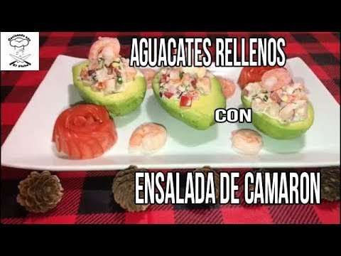 Receta de Aguacate rellenos con esalada y camarones