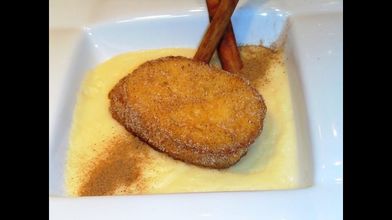 Receta de Torrijas con natillas