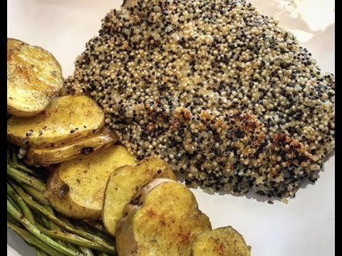 Receta de Pescado con costra de quinoa