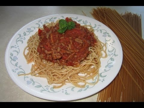 Receta de Espaguetis integrales con carne picada