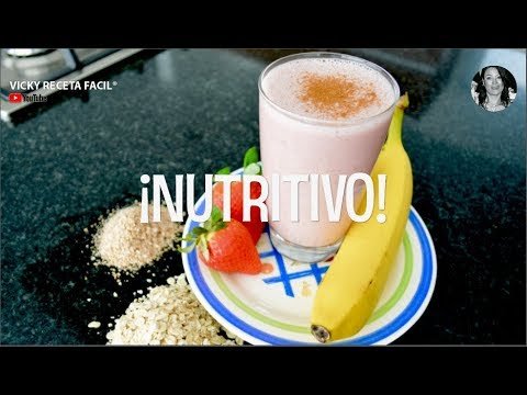 Licuado de fresa con plátano y avena