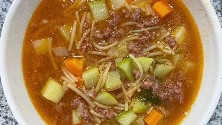 Receta de Sopa de carne molida