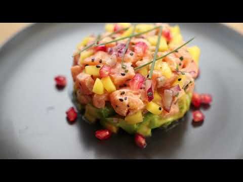 Receta de Tartar de salmón con aguacate y mango