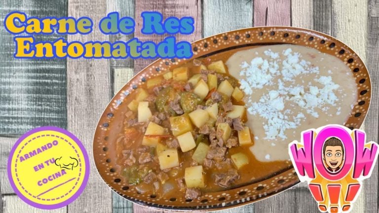 Receta de Carne de res entomatada con papas