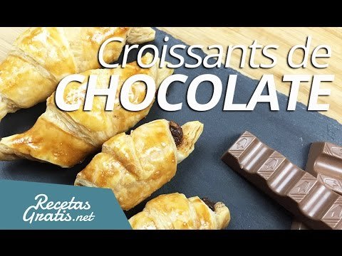 Receta de Croissants de chocolate con hojaldre