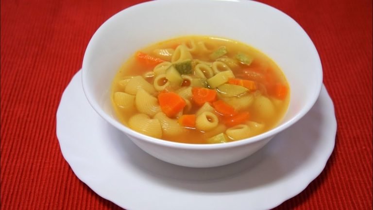 Receta de Sopa de pasta y verduras