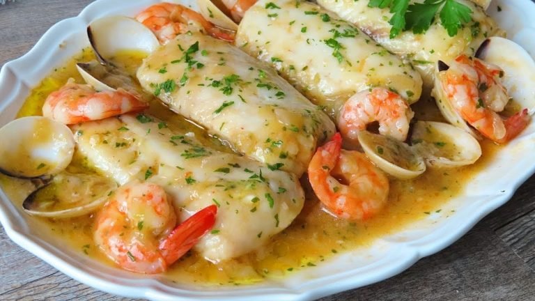 Receta de Merluza en salsa marinera