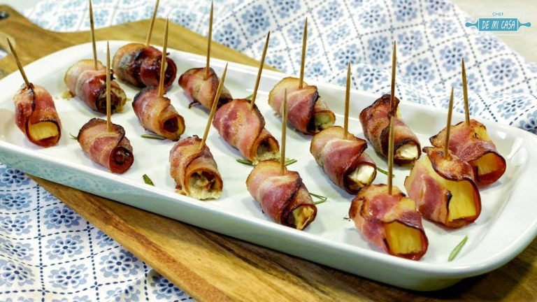 Receta de Pinchos de dátiles con bacon y piña