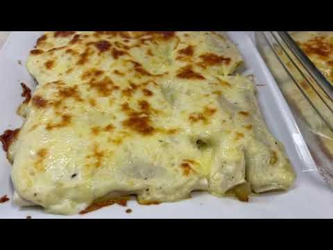 Receta de Canelones de merluza y gambas