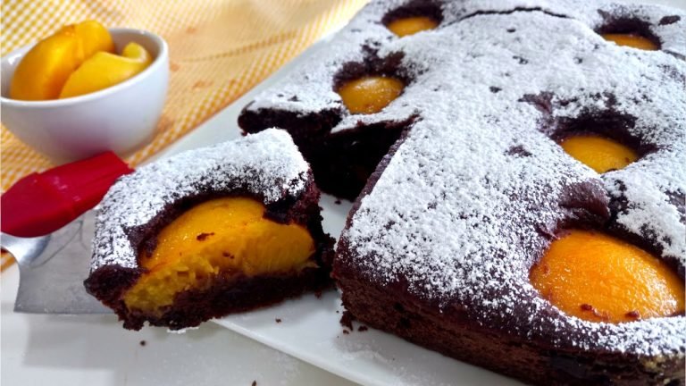 Receta de Melocotón en almíbar y chocolate