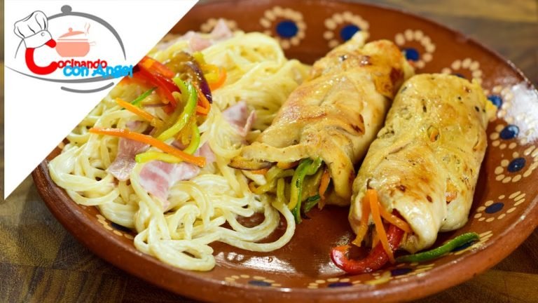 Receta de Pechuga de pollo rellena de vegetales paso a paso