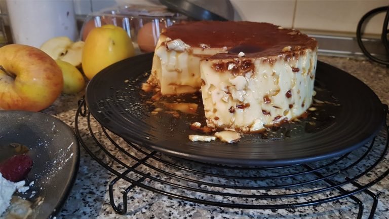 Receta de Flan de manzana con leche condensada