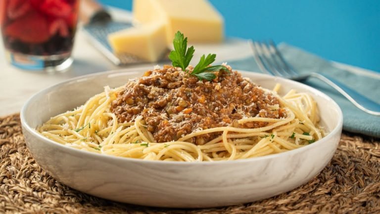 Receta de Espaguetis boloñesa veganos
