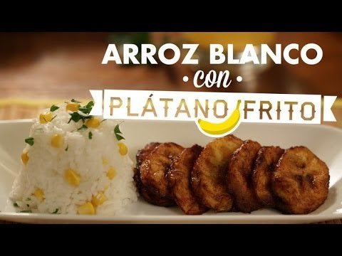 Receta de Arroz con plátano frito