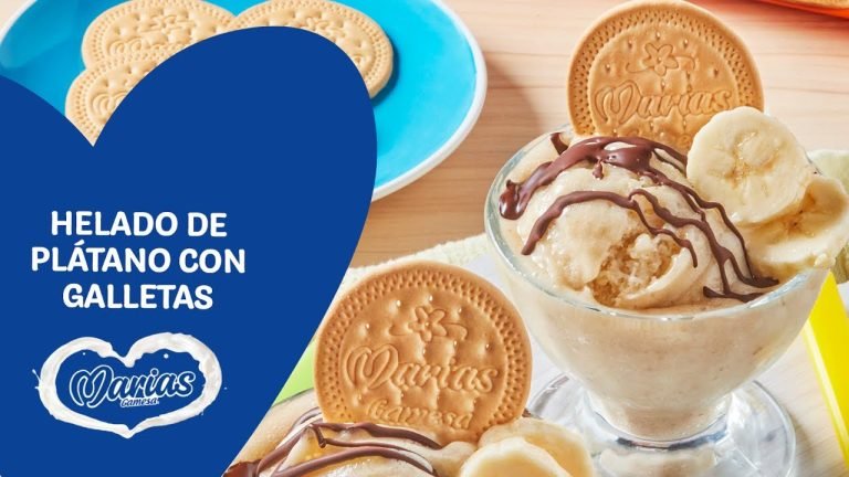 Receta de Helado de plátano con galletas