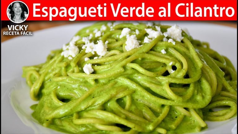 Receta de Espagueti verde con cilantro