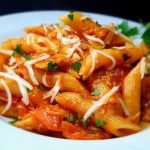 Receta de Espaguetis con pesto siciliano y endibia