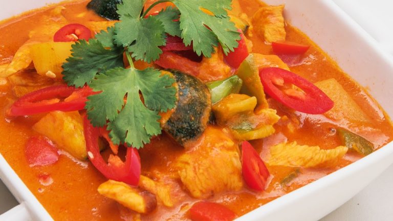 Receta de Pollo al curry rojo tailandés