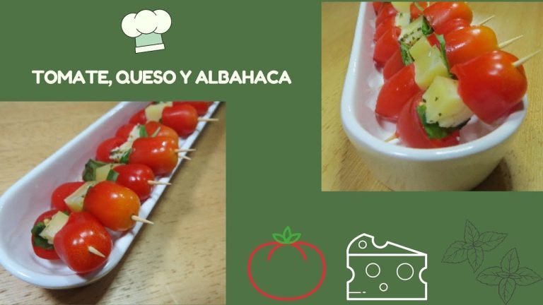 Receta de Brochetas de tomate cherry queso y albahaca