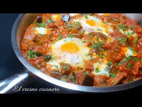 Receta de Berenjenas con tomate y huevo