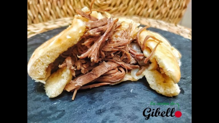 Receta de Pan de pita relleno de carne mechada