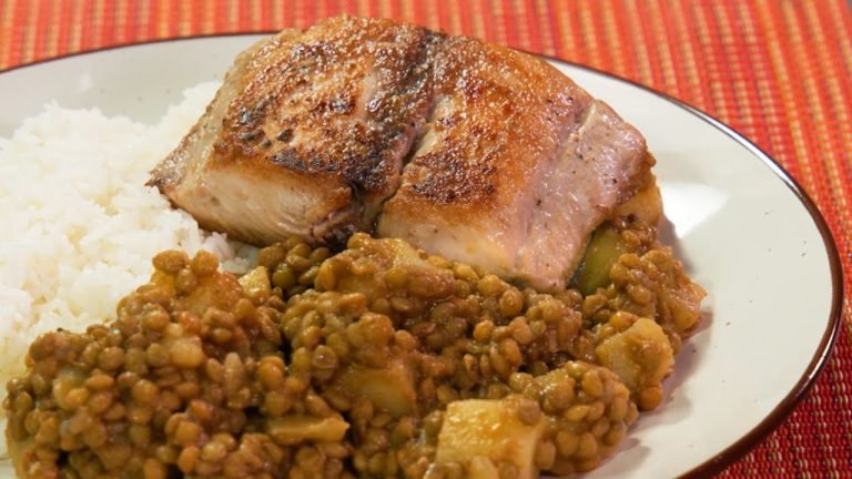 Receta de Lentejas con pescado