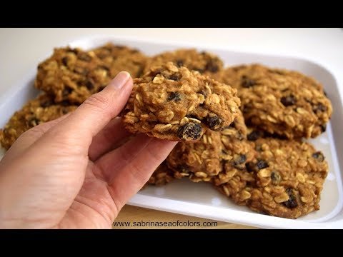 Receta de Galletas de avena y pasas veganas