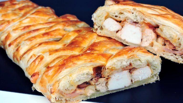 Receta de Trenza de hojaldre rellena de pollo