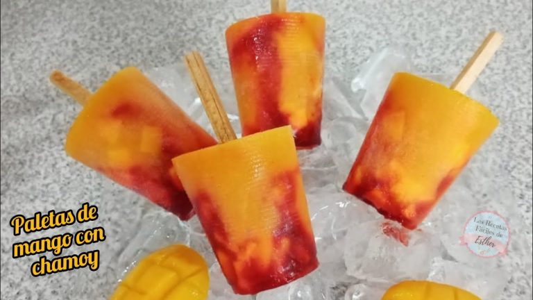Receta de Paletas de hielo de mango con chamoy