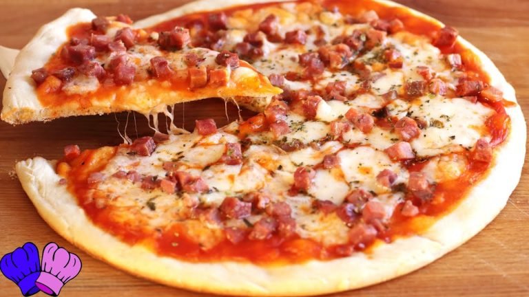 Receta de Pizza con mozzarella fresca y jamón