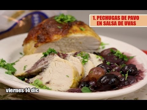 Receta de Pavo asado con salsa de uvas