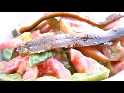 Receta de Ensalada de tomate mozzarella y anchoas