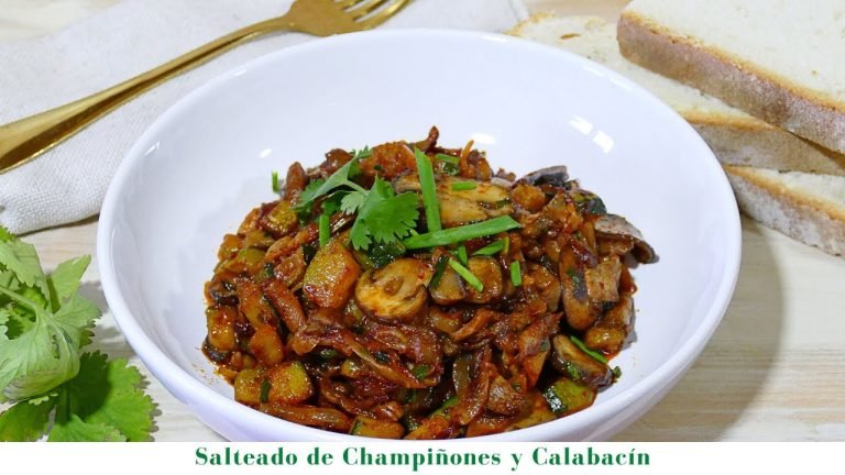 Receta de Salteado de calabacin con champiñones