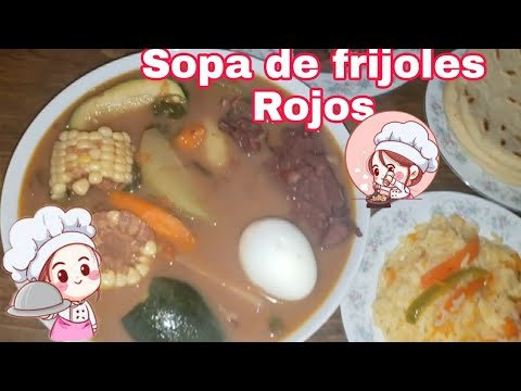 Receta de Sopa de frijoles con carne y verduras